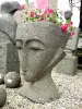 Product image 2 of the product “Abstract head hollowed out for plant, 80 cm height natural stone (Basanit), ”